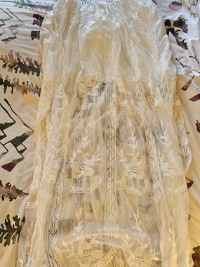 Delicate White Lace Maxi Skirt